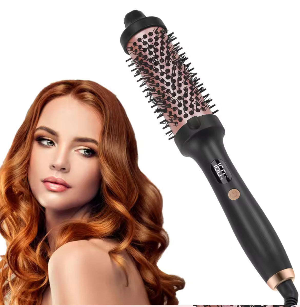 Professional Electric Hair Brush with LED Display & PTC Heater
