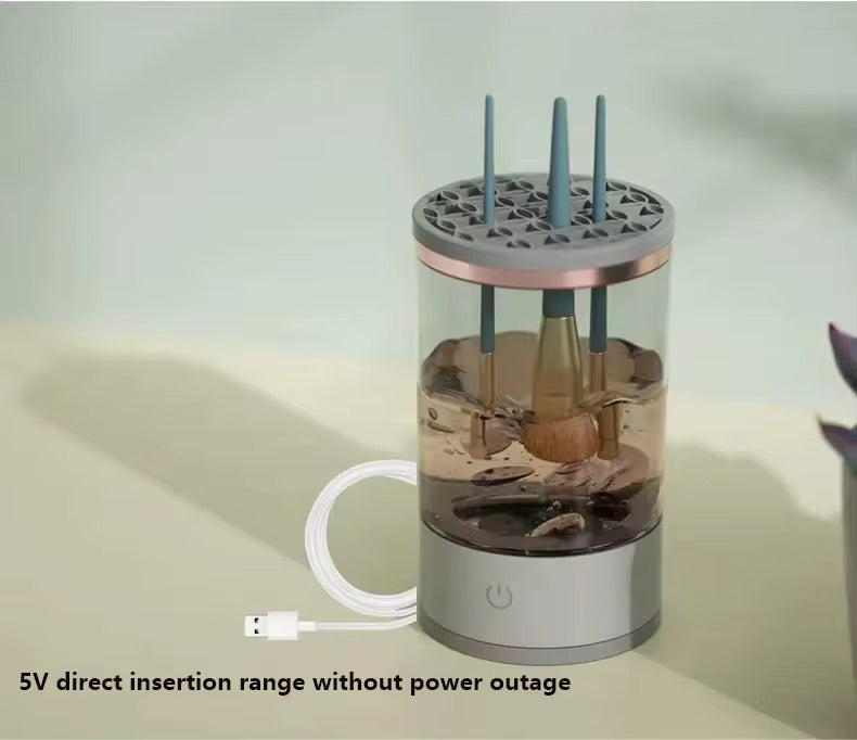 Portable automatic makeup brush cleaner machine