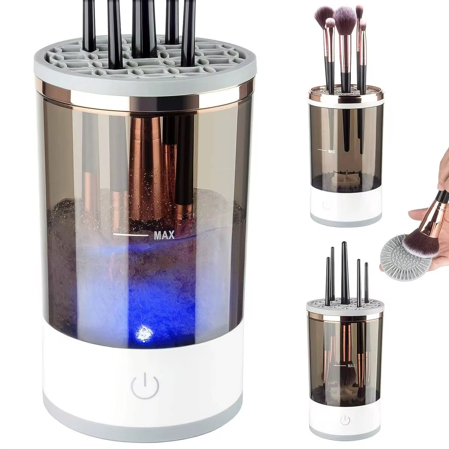 Portable automatic makeup brush cleaner machine