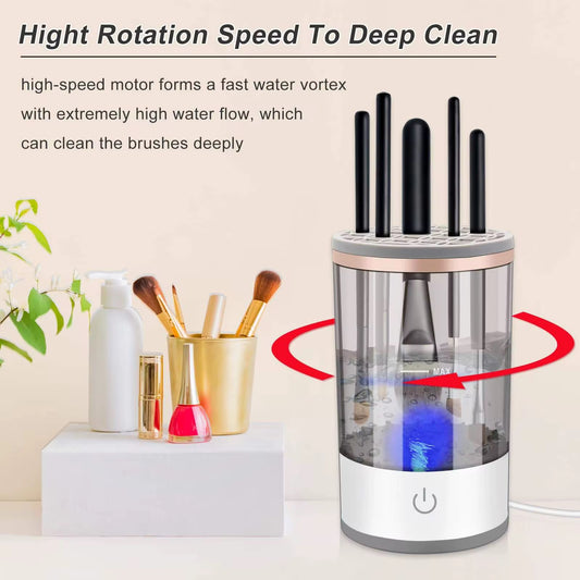 Portable automatic makeup brush cleaner machine