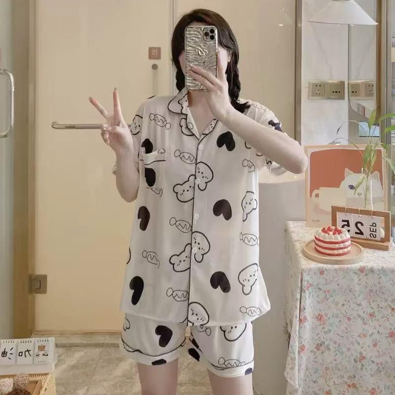 Women’s Disney Stitch Pajama Set – Cute Summer Striped Sleepwear