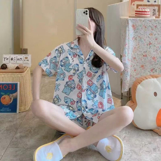 Women’s Disney Stitch Pajama Set – Cute Summer Striped Sleepwear